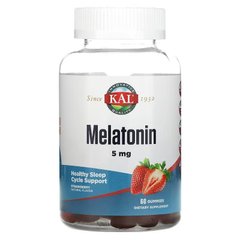 KAL, Мелатонін, полуниця, 2.5 мг, 60 жувальних таблеток (CAL-26371) - фото