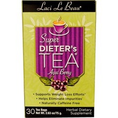 Чай для схуднення (Laci Le Beau,), Dieter's Tea, Natrol, трав'яний, ягоди асаї і беррі, без кофеїну, 30 пакетиків, 75 г - фото