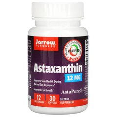 Астаксантин, Astaxanthin, Jarrow Formulas, 12 мг, 30 капсул - фото