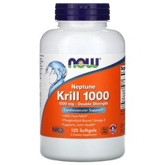 Олія криля, Krill, Now Foods, 1000 мг, 120 гелевих капсул - фото
