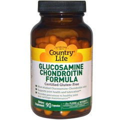 Глюкозамин хондроитин, формула, Glucosamine Chondroitin, Country Life, 90 капсул - фото