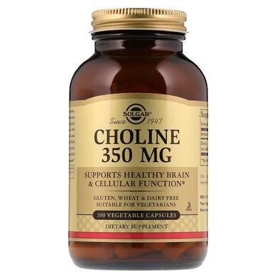 Холін, Choline, Solgar, 350 мг, 100 капсул - фото