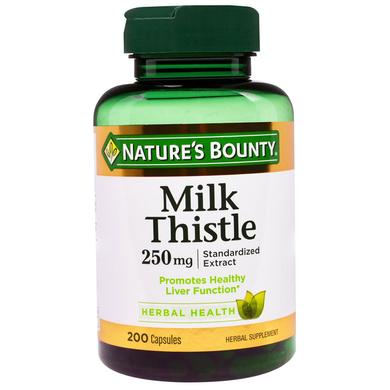 Розторопша (Milk Thistle), Nature's Bounty, 250 мг, 200 капсул - фото