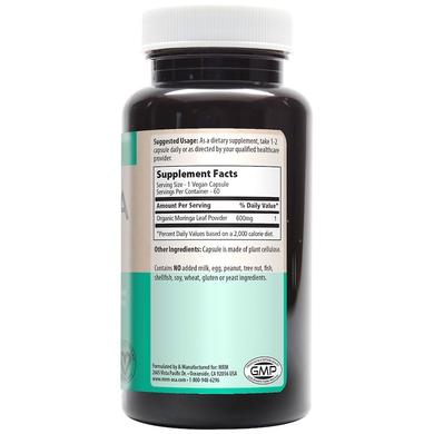 Моринга, Moringa, MRM, для веганов, органик, 600 мг, 60 капсул - фото