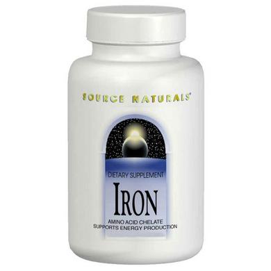 Залізо, Iron, Source Naturals, 25 мг, 250 таблеток - фото