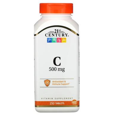 Вітамін С, C-500, 21st Century, 500 мг, 250 таблеток - фото