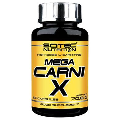 L карнітин, Mega Carni-X, Scitec Nutrition , 60 капсул - фото
