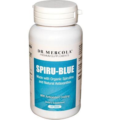 Астаксантин, Spiru-Blue, Dr. Mercola, 120 таблеток з антиоксидантною покрытием - фото