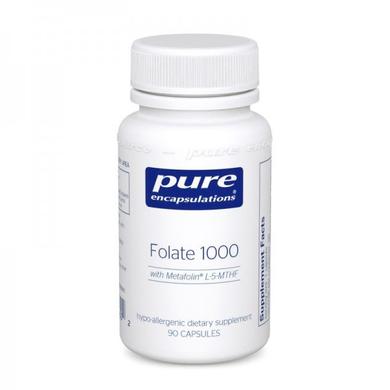 Фолат, Folate, Pure Encapsulations, 1000 мг, 90 капсул - фото
