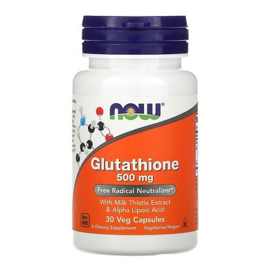 Глутатіон, Glutathione, Now Foods, 500 мг, 30 капсул - фото