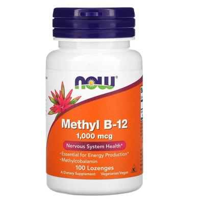 Витамин В12, Methyl B-12, Now Foods, метил, 1000 мкг, 100 леденцов - фото