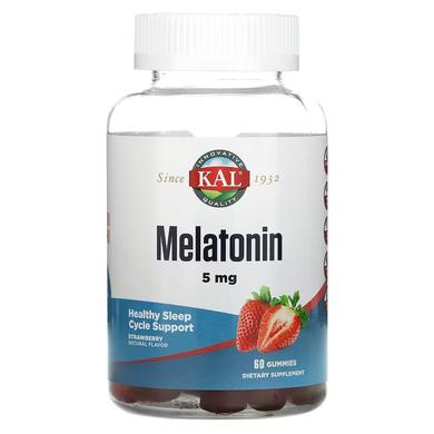 KAL, Мелатонин, клубника, 2.5 мг, 60 жевательных таблеток (CAL-26371) - фото