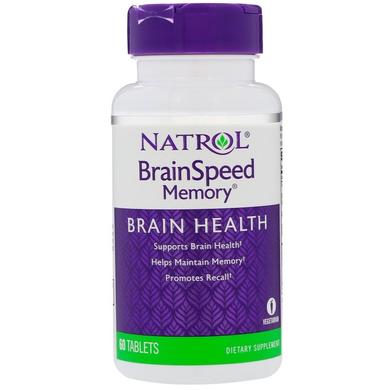 Витамины для памяти, BrainSpeed Memory, Natrol, 60 таблеток - фото