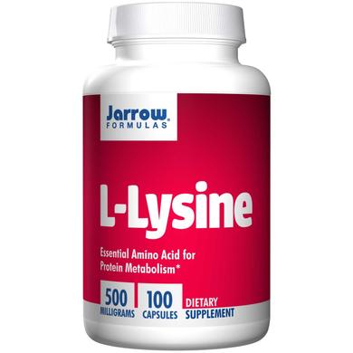 Лізин, L-Lysine, Jarrow Formulas, 500 мг, 100 капсул - фото
