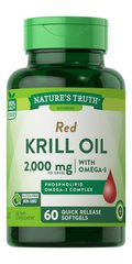 Масло криля, Krill Oil, Nature's Truth 2000 мг, 60 мягких таблеток - фото