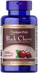 Антиоксидант Черешня, Black Cherry Extract, Puritan's Pride, 1000 мг, 200 капсул - фото