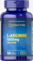 Л-аргинин, L-Arginine, Puritan's Pride, 1000 мг, 100 капсул - фото