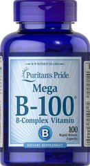 Комплекс В, Vitamin B-100 Complex, Puritan's Pride, 100 капсул - фото