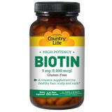 Биотин, Biotin, Country Life, 5 мг, 60 капсул, фото