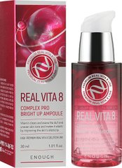 Сироватка для обличчя з комплексом вітамінів, Real Vita 8 Complex Pro Bright Up Ampoule, Enough, 30 мл - фото