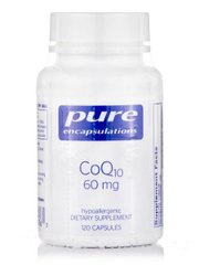 Коензим Q10, CoQ10, Pure Encapsulations, 60 мг, 120 капсул - фото