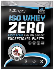 Сывороточный протеин, Iso whey zero lact free, ягодный брауни, BioTech USA, 25 г - фото