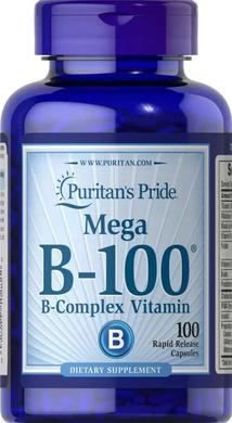Комплекс В, Vitamin B-100 Complex, Puritan's Pride, 100 капсул - фото
