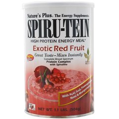 Соєвий протеїн, Protein Energy Meal, Nature's Plus, Spiru-Tein, екзотичні фрукти, 504 г - фото