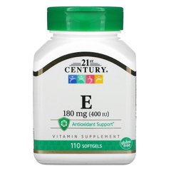Витамин Е, Vitamin E- 400, 21st Century, 110 капсул - фото