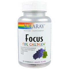 Поддержка развивающегося мозга детей, Focus For Children, Solaray, виноград, 60 жевательных таблеток - фото