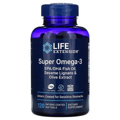 Омега, Omega Foundations, Super Omega-3, Life Extension, 120 гелевых капсул - фото