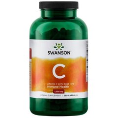 Витамин С с шиповником, Vitamin C with Rose Hips, Swanson, 1000 мг, 250 капсул - фото