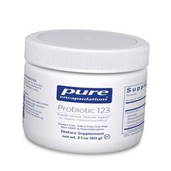 Пробиотики, поддержка здоровой микрофлоры кишечника, для детей, Probiotic 123, Pure Encapsulations, 60 г - фото