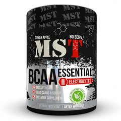 Аминокислоты БЦАА с электролитами, BCAA Essential with Electrolytes, MST Nutrition, вкус зеленое яблоко, 480 г - фото