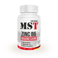 Цинк + Магний + В6, ZMB6, MST Nutrition, 120 растительных капсул - фото