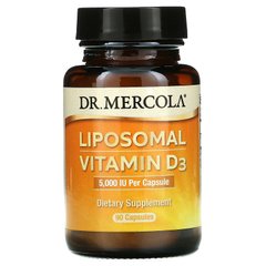 Вітамін D3 ліпосомальна, 5000 МО, Liposomal Vitamin D3, Dr. Mercola, 90 капсул - фото