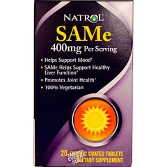 Аденозилметионин (SAM-е), Natrol, 400 мг, 20 таблеток - фото