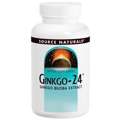 Гінкго Білоба - 24, Ginkgo, Source Naturals, 40 мг, 120 таблеток - фото