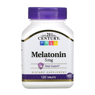 Мелатонин, Melatonin, 21st Century, 5 мг, 120 таблеток - фото