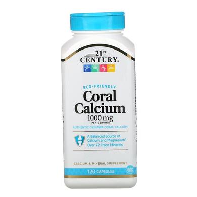 Кораловий кальцій, Coral Calcium, 21st Century, 1000 мг, 120 капсул - фото