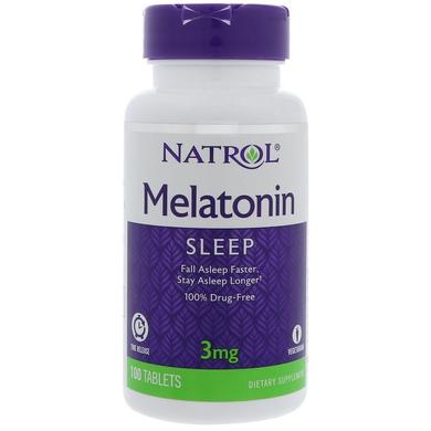 Мелатонін, Melatonin TR, Natrol, 3 мг, 100 таблеток - фото