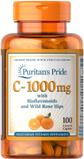 Вітамін С з біофлавоноїдами, Vitamin C, Puritan's Pride, шипшина, 1000 мг, 100 капсул, фото