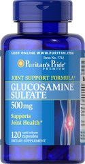 Глюкозамін сульфат, Glucosamine Sulfate, Puritan's Pride, 500 мг, 120 капсул - фото