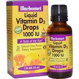 Витамин Д3, Vitamin D3, Bluebonnet Nutrition, капли, цитрус, 1000 МЕ, 30 мл, фото