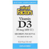 Витамин D3 для детей, 400 МЕ, Natural Factors, 15 мл, фото