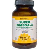 Омега-3 (концентрат), Super Omega-3, Country Life, 60 капсул, фото