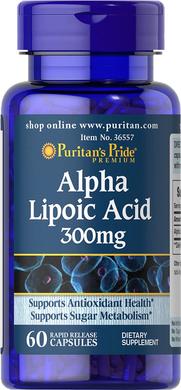 Альфа-ліпоєва кислота, Alpha Lipoic Acid, Puritan's Pride, 300 мг, 60 капсул - фото