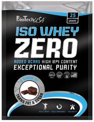 Сывороточный протеин, Iso whey zero lact free, шоколад, BioTech USA, 25 г - фото