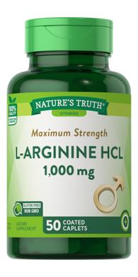 L-аргінін гідрохлорид, L-Arginine HCL, Nature's Truth, 1000 мг, 50 капсул - фото