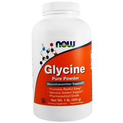 Глицин, Glycine, Now Foods, порошок, 454 грамм - фото